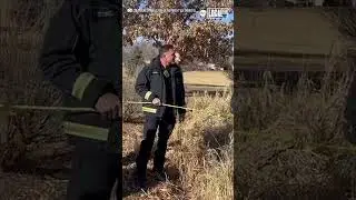 Firefighter rescues dog from frozen lake