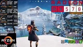RX 570 8GB + Ryzen 5 5500 : Fortnite Chapter 6 Season 1 - 1080p Low, Medium, High, Epic
