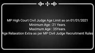 Madhya Pradesh MP High Court Civil Judge Recruitment 2021 Online Form 2022