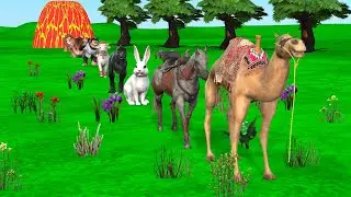 Paint & Animals Mammoth,Gorilla,Lion,Duck,Cow,Panda Fountain Crossing Transformation Animal Cartoon