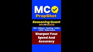 15 Second Quant & Reasoning Challenge for SSC,  RRB, Bank, Govt Exams 2026 #mcqprepshot