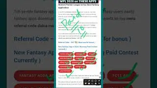 Top 10 fantasy App 2026 | WPL | Fantasy App #fantasyapp #fantasycricket #fantasyteam