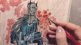 Падшая Королева - процесс. Рисую OC акварелью | Iv Lin