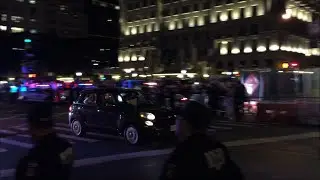 Pope Francis Motorcade Being Escorted Through Manhattan By The United States Secret Service & NYPD