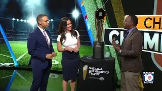 'The Natty' stops by Local 10 Studios ahead of Hurricanes-Hoosiers CFP national title game