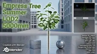 Blauglockenbaum Sommer LOD2 5000mm