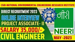 CSIR-NEERI  Online Interview Recruitment 2023 Salary 35,000