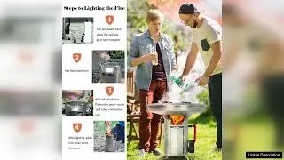 Outdoor Portable Smokeless Fire Pit with 360&deg; Rotating Campfire Grill for Cookin Review