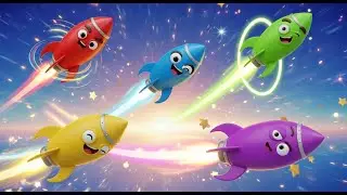 Five Little Toy Rockets Zoom Zoom Zoom | Nursery Rhymes for Kids & Baby Songs
