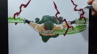 How to draw Zoro The King of Hell