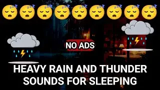 Heavy Rain and Thunder Sounds for Sleeping - Cabin River  | Heavy Rain Live for Insomnia Relief 😴⛈️