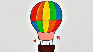 How to draw parachute || Air balloon drawing easy