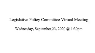 Legislative Policy Committee Virtual Meeting