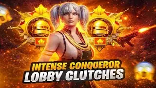 INTENSE CONQUEROR LOBBY CLUTCH 😱 | BGMI Pro Gameplay | 1v4 Squad Wipe 