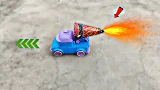 Toy Car And Diwali Anar Boom 💥 Se Powerful Rocket 🚀 | Diwali Experiment 