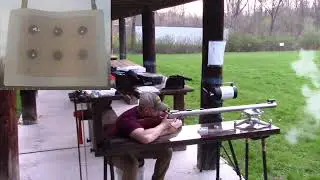 Slow motion firing the .58 caliber bench-rest muzzleloader with 176 grains of powder!