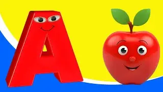 Cartoon Font & Apple Trying to Improve ABCD Alphabets|| ABC Songs
