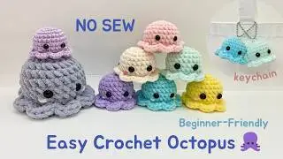 Easy No-Sew Crochet Octopus 🐙💖 Amigurumi | Beginner-Friendly Plush Tutorial
