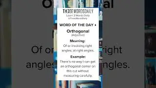 Learn what Orthogonal means. #english  #vocabulary  #learnenglish   #englishvocabulary  #shorts
