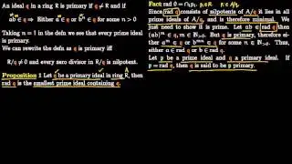Primary Ideals Defn Examples