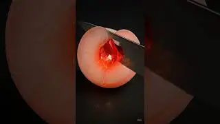 Crystal Peach Split &ndash; Gem Pit Reveal | ASMR Glass Art 🍑💎