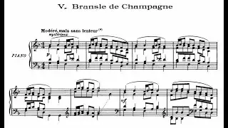 Poulenc - Bransle de Champagne (extrait Suite Française d'après Gervaise) - Piano + Partition