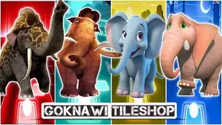 🎬⚡ Funny Mammoth 🦣🆚 Funny Manfred 🦣🆚 Funny Elephant 🐘🆚 Funny Trunk 🐘|Coffin Dance Tiles Hop 🪩🌈🔥🎊💥🌼