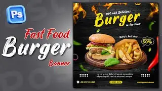 Food Banner for Social Media Promotion in Photoshop