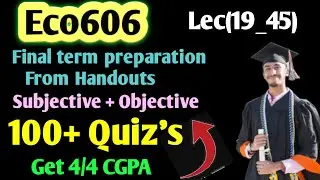 Eco606 Final term preparation 2024 | Eco606 Imp Quiz's,short & long questions | Eco606 final video |