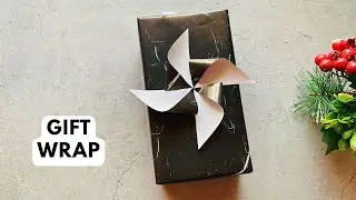 🎄Easy Gift Wrapping | DIY Pinwheel Gift Packing Idea | Fancy Gift Wrapping #giftwrap