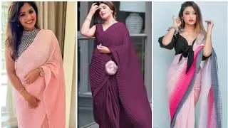 plan & simple saree Outfit #saree #simplesaree #pleatingsaree