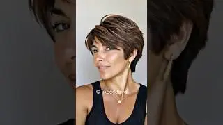 ❤ Natural Short Style with Warm Brown Highlights 💇🏼 #haircut #hairstyle  #hair #pixie