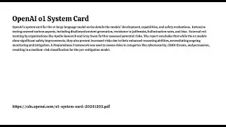 OpenAI o1 System Card