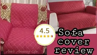 Review Of Sofa Cover | Apricot Sofa Cover | Quilted Sofa Cover Review | Ann's Amazing Life