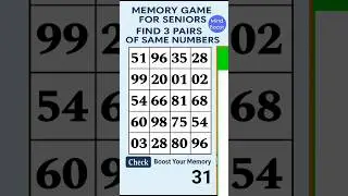 Memory Boost for Seniors: Match the Identical Numbers #braintraining