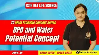 DPD and Water |  Plant Physiology Most important topics CSIR NET Life Science