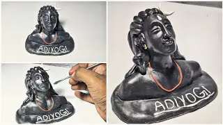 Clay Sculpture - making of Adiyogi Shiva From polymer clay, Shiv ji ki mitti ki murti kaise banaye