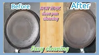 Cleaning NONSTICK DOSA PAN /easy cleaning at home / Dosa tawa / దోశ పాన్ cleaning