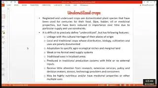 Class 30 : Underutilized crops