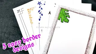 5 Easy Border Design For Project | Free Border Designs For School Project | Front/Cover Page Designs