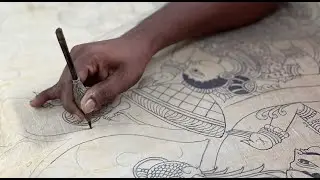 Kalamkari &mdash; The Making of a Hand-Painted Silk Scarf | NALOM