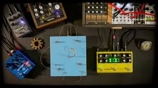 Going Into Outer Space With Custom Wood Block Piezo Sound Device Using Modular Synth And FX Pedals
