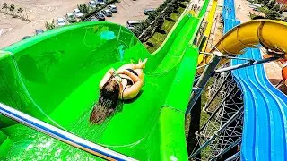 SCARY FreeFALL WaterSlide at Aquapark Nessebar
