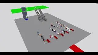 Simulation of travelers queueing at immigration counter using Viswalk