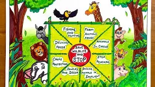 Save wildlife poster making competition #savewildlife #posterdrawing