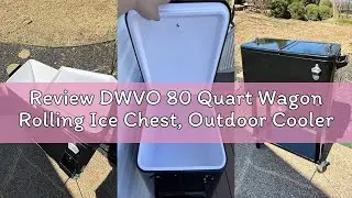 Review DWVO 80 Quart Wagon Rolling Ice Chest, Outdoor Cooler Cart with XL Wheels,Beverage Cooler w/L