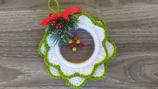 Mini Ghirlanda Uncinetto 🎀 Natale Tutorial 🎄 Mini Wreath Christmas Crochet - Mini Corona Navidad