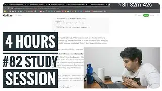 #82 Study with me | 4 hours(Timelapse) | Git, React and redux | #codingjourney #dsa
