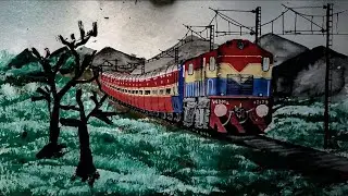 ET/ WDM-2 Twins with ICF Mumbai Rajdhani Express ~ Painting