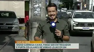 Idoso carrega caixa, finge ser entregador e furta celulares de várias lojas em BH